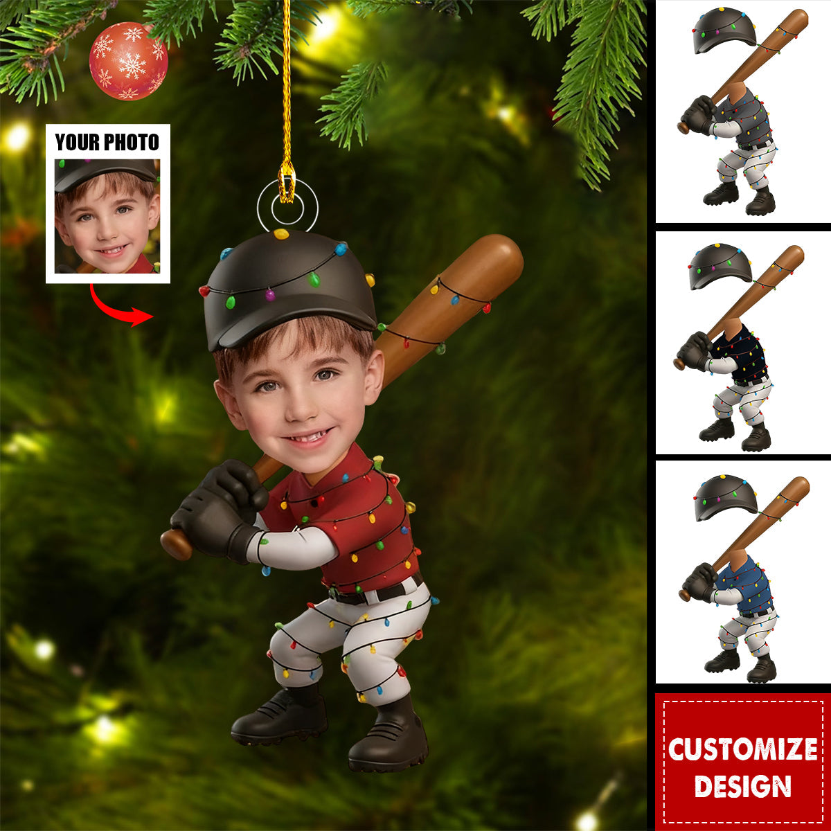 Personalized Baseball Kid Ornament-Unique Gift For Boys And Girls