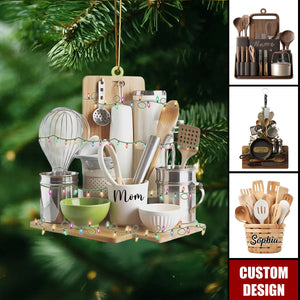 Personalized Kitchen Utensils Christmas Ornament