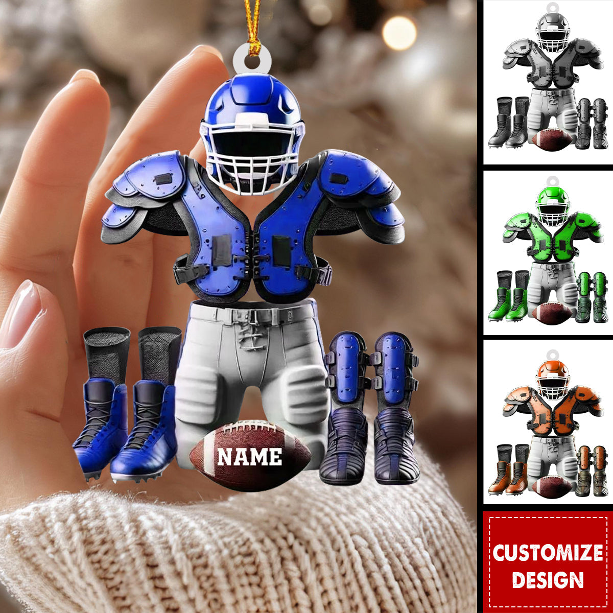 American Football Christmas Personalized Acrylic Ornament