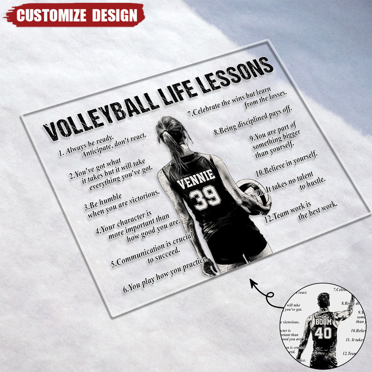 Personalized Volleyball Life Lessons Plaque - Gift For Volleyball Lover