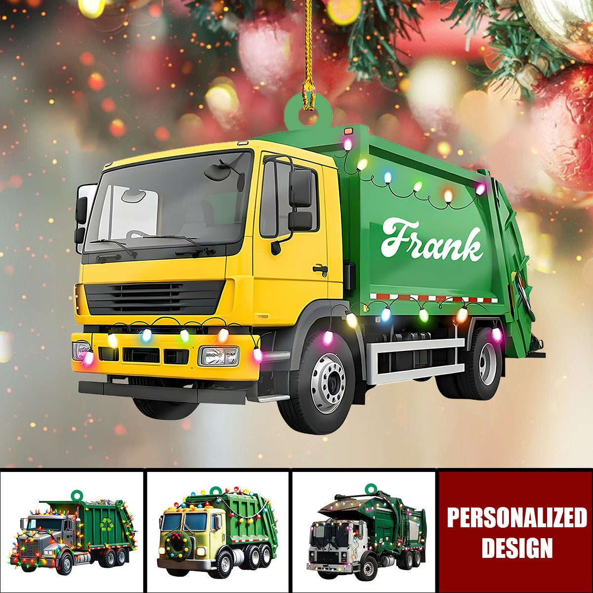 Personalized Garbage Truck Ornament-Gift for Sanitation Workers, Waste Management Staff, Truck Drivers
