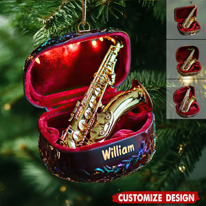 Personalized Saxophone Christmas Ornament - Gift For Musician