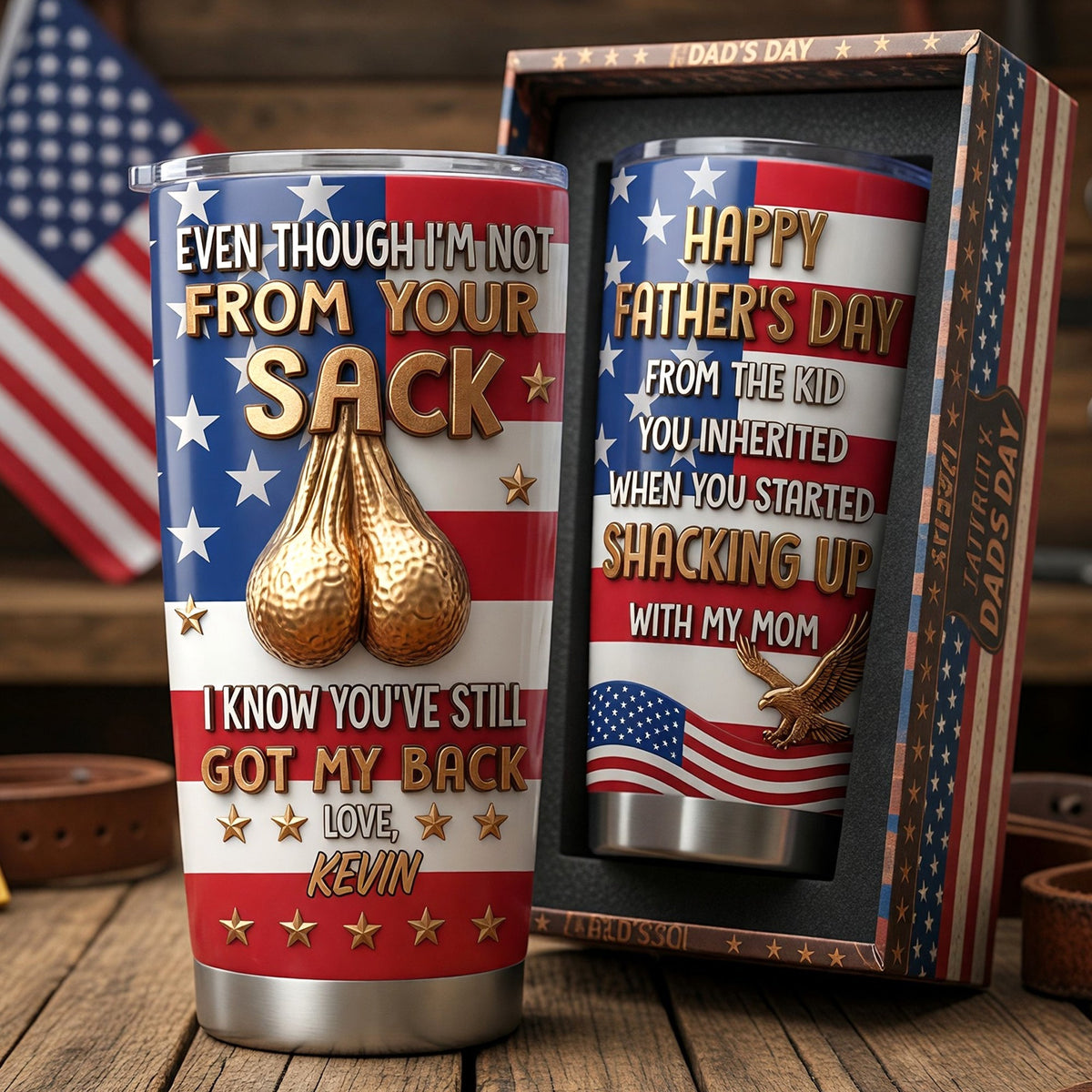 USA Step Dad Tumbler - Personalized Gifts For Step Dad