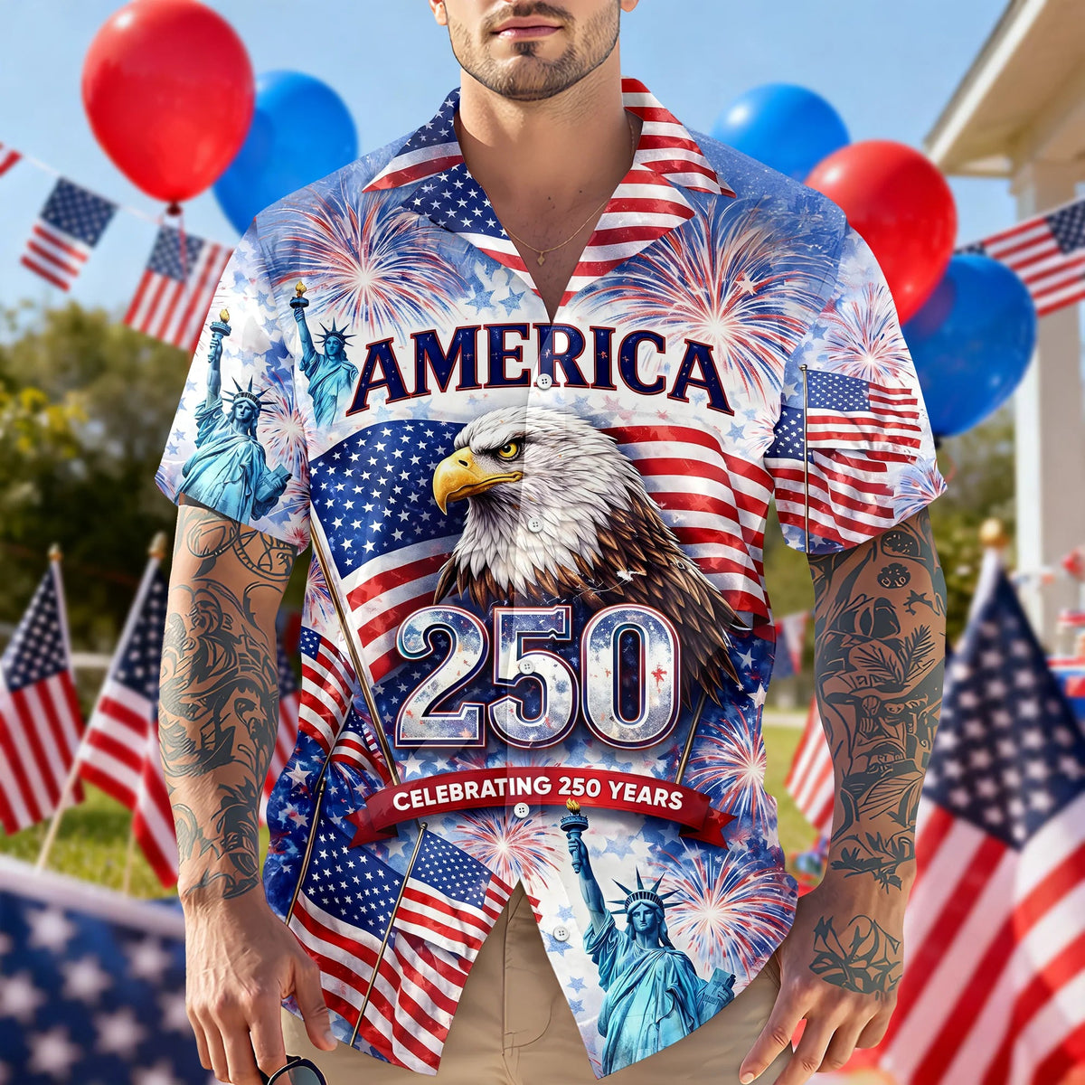 Celebrating 250th Anniversary United States Hawaiian Shirt 4th of July Gift