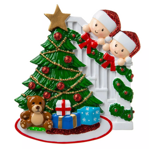 Personalized DIY Peeking Family Christmas Xmas Tree 3D Ornament