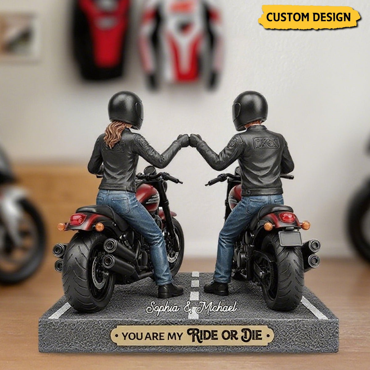 You Are My Ride Or Die - Personalized Biker Shaped Acrylic Plaque