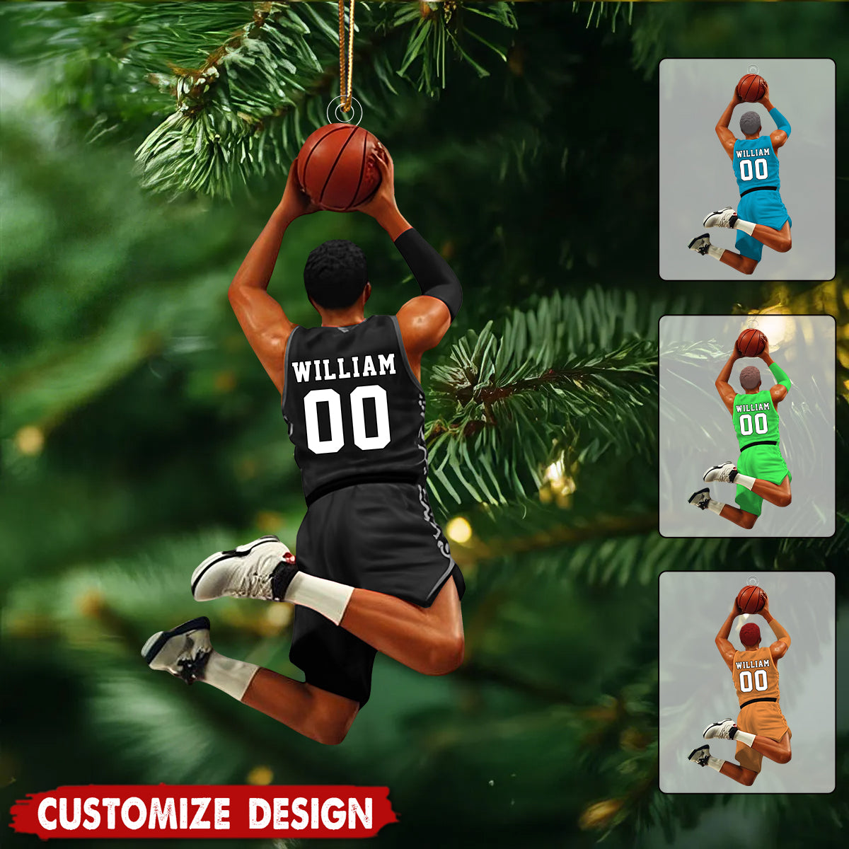 Personalized Basketball Ornament - Gift for Basketball Lovers,Players