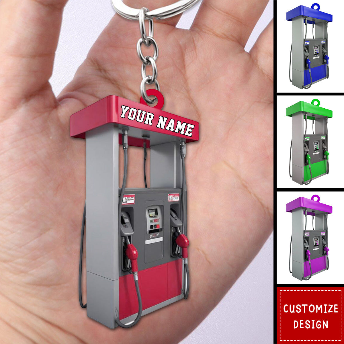Personalized Gas Station Gas Pump Keychain