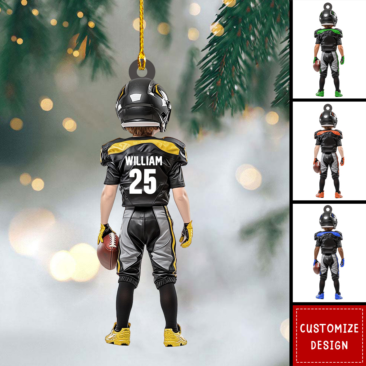 Global Shipping-Personalized Kid American Football Ornaments -Gifts For American Football Lovers - New Release