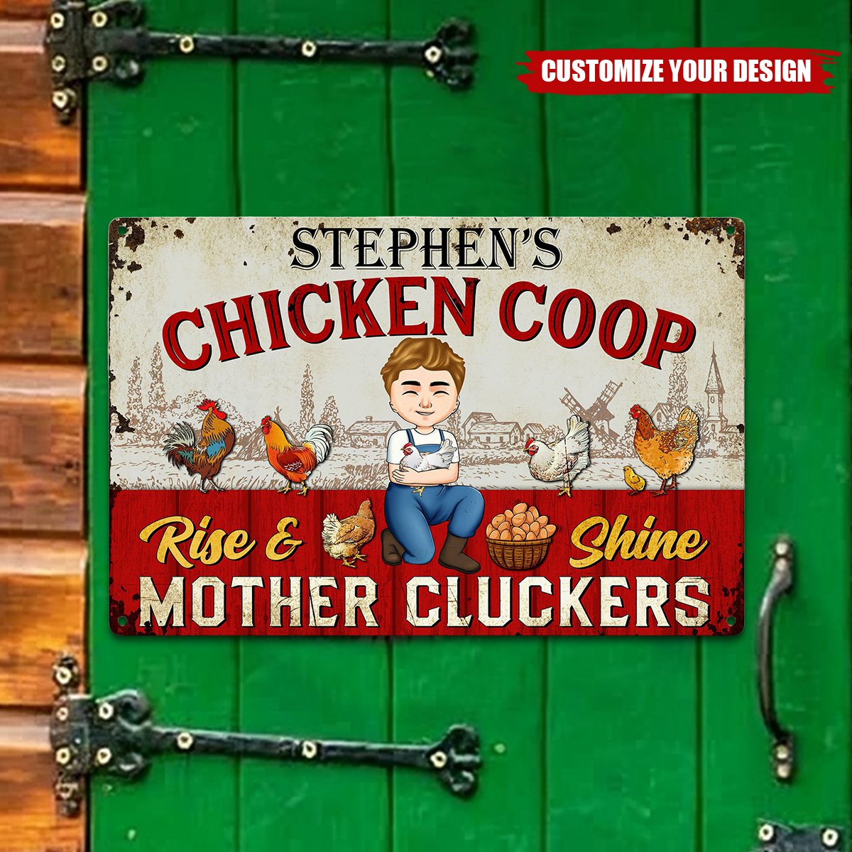 Rise And Shine Mother Cluckers - Personalized Metal Sign