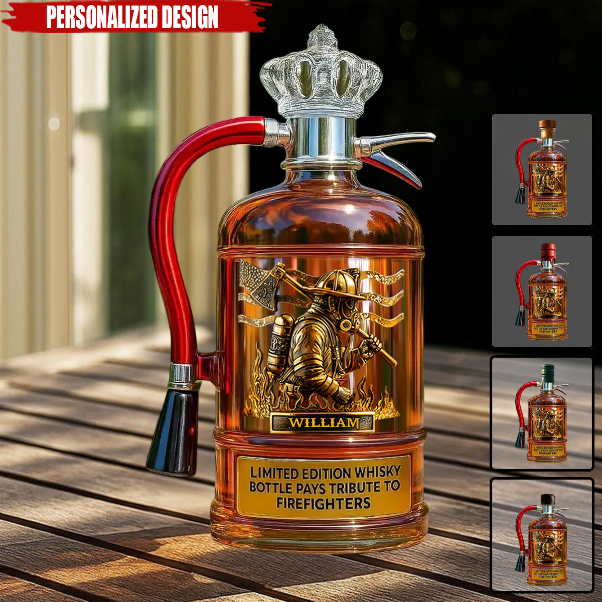 Personalized Firefighter Tribute Limited Edition Whiskey Bottle - facamart