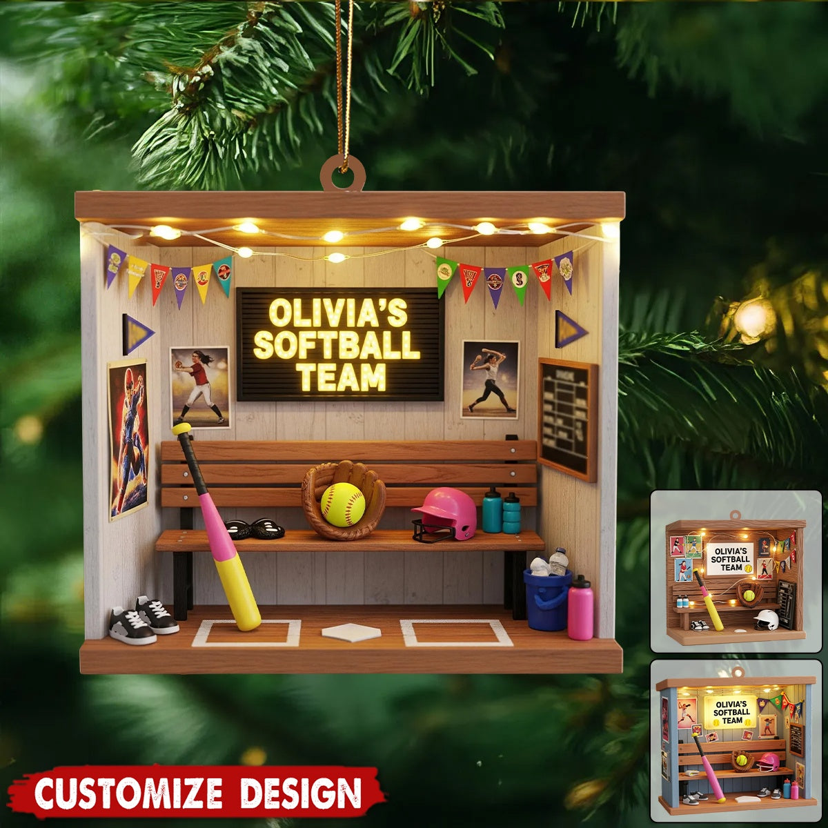 Personalized Softball Christmas Ornament-Gift For Softball Player