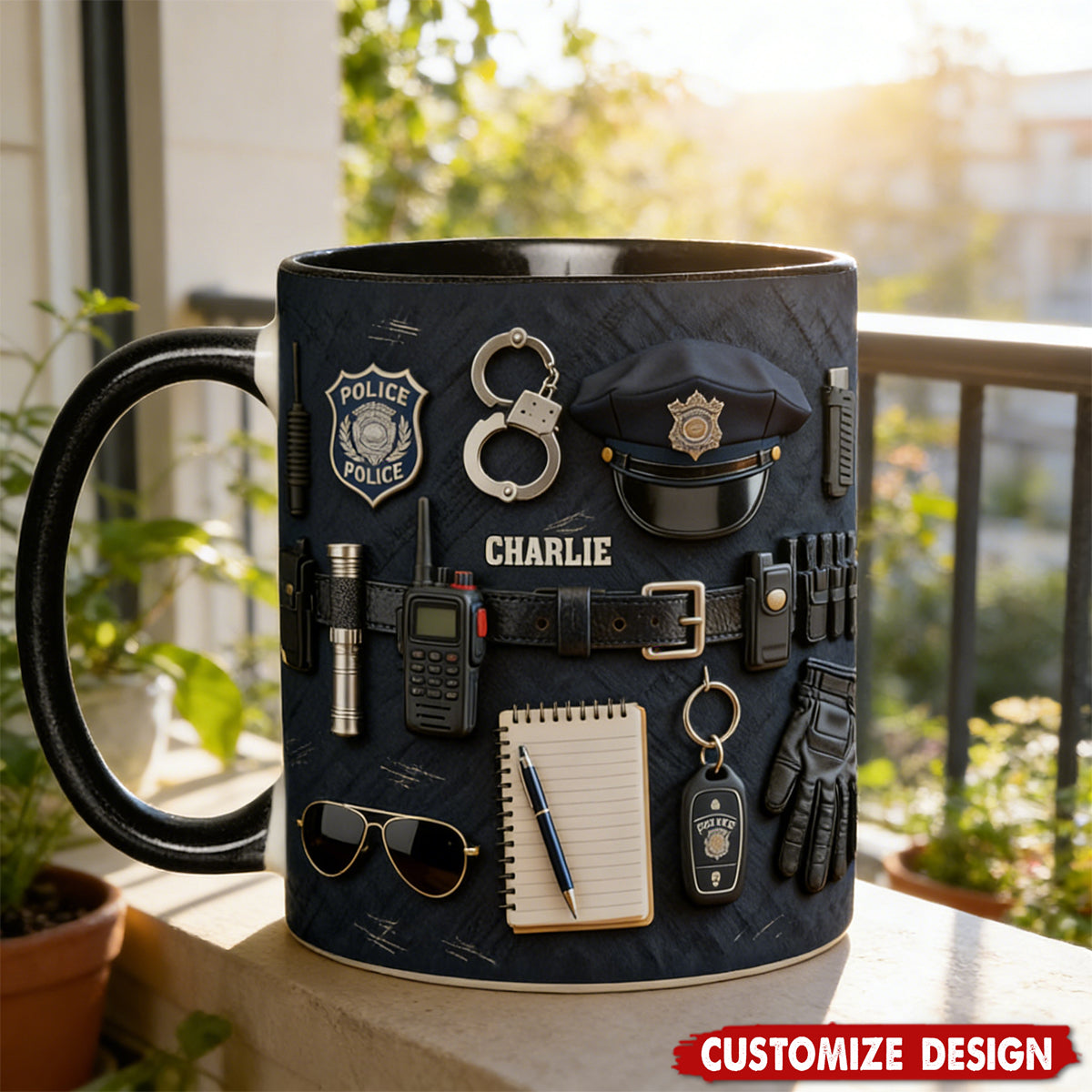 Police Officer - Personalized Police Officer Accent Mug