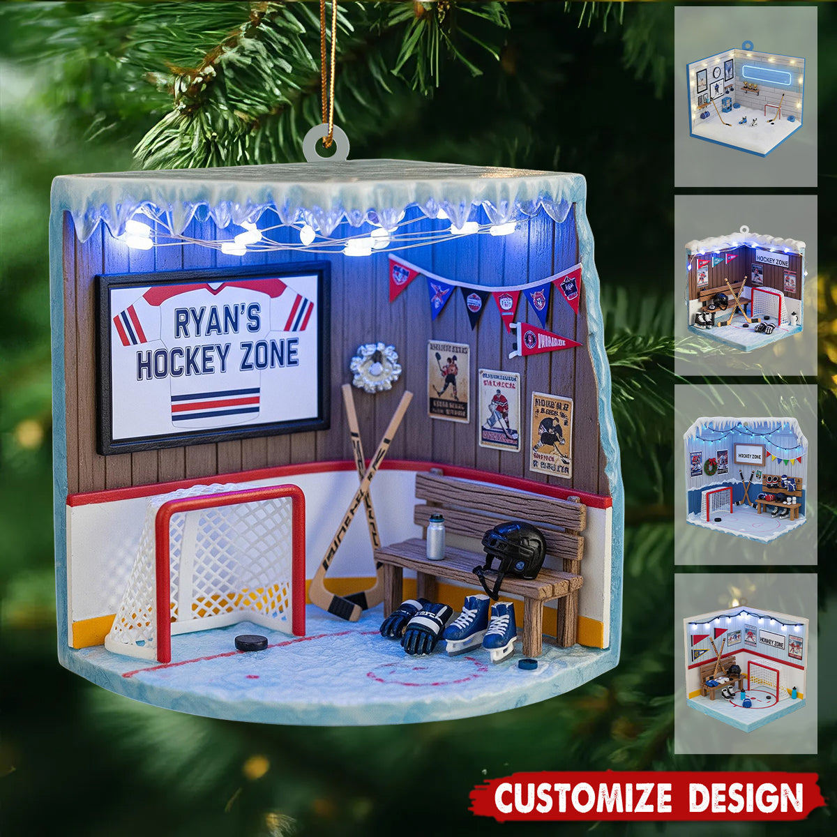 Personalized Hockey Ornament,  Hockey Player Christmas Keepsake, Hockey Sport Gifts, Hockey Ornament
