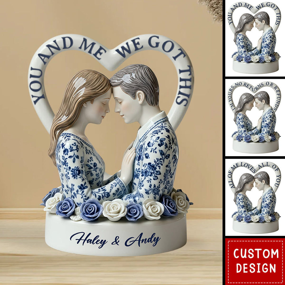 Toile De Jouy Couple You And Me We Got This - Personalized Couple Custom Shaped Acrylic Plaque