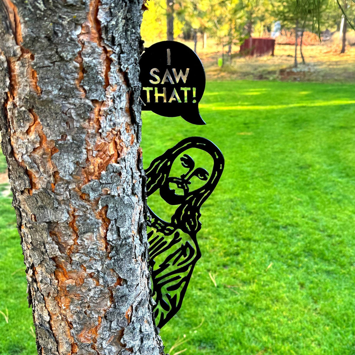 Peek-A-Boo Jesus Metal Sign-"I Saw That" Funny Decor-Funny Religious Decor