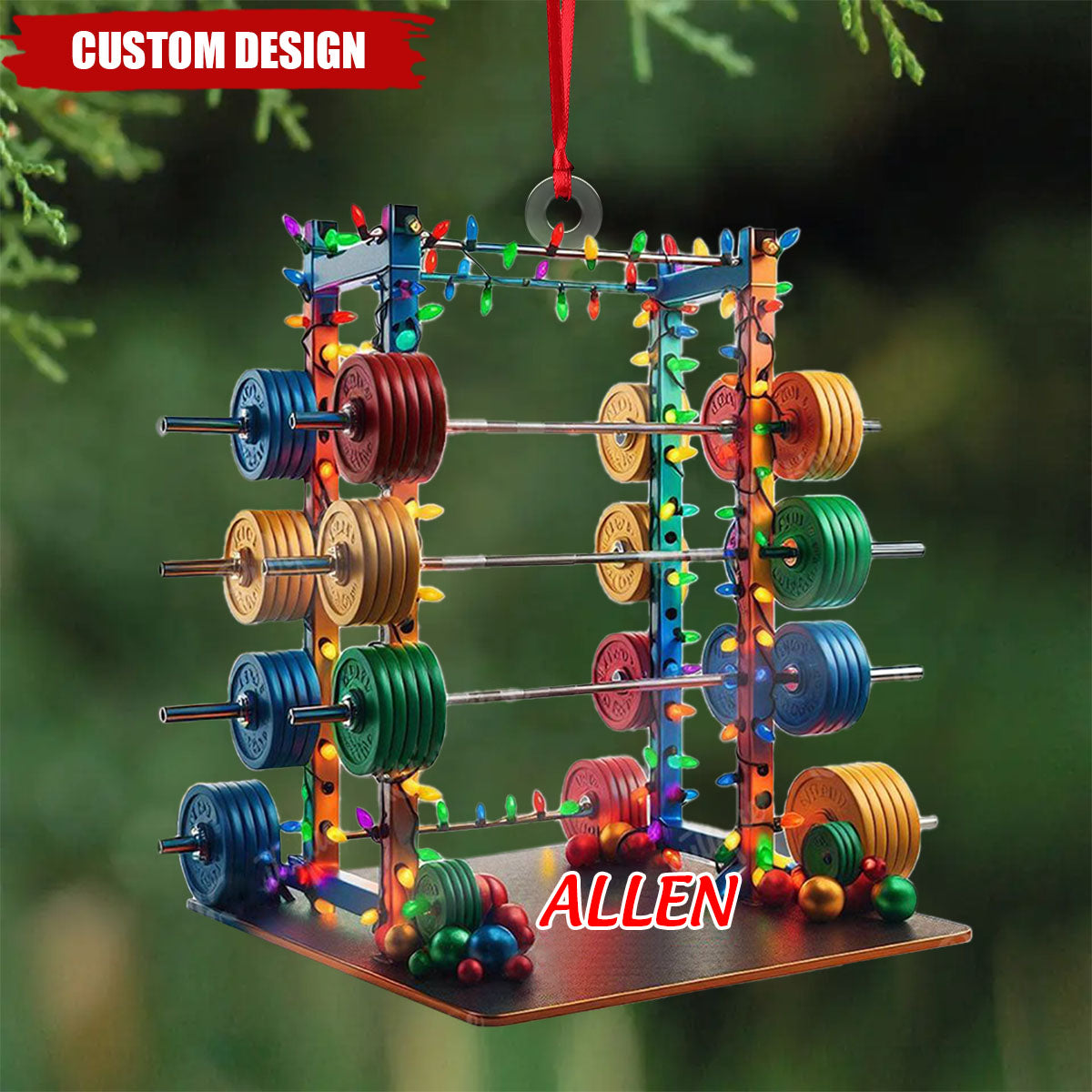 2024 New Release - Personalized Barbell Fitness Christmas Ornament， Gift For Gym Lover