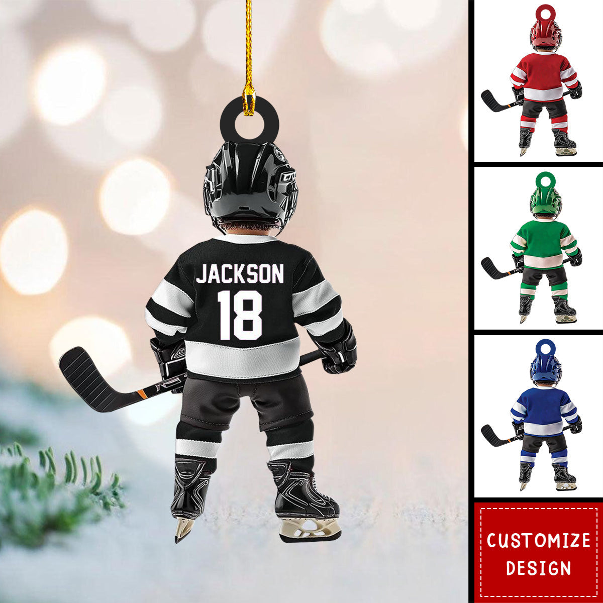 Personalized Hockey Kid Christmas Ornament-Gifts For Hockey Lover-2024 New Release