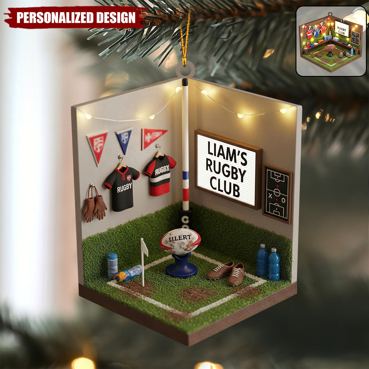Personalized Rugby Christmas Ornament-Gift For Rugby Players