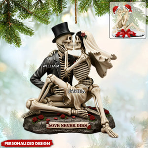 Personalized Skull Couple Acrylic Christmas Ornament-Gift For Couple
