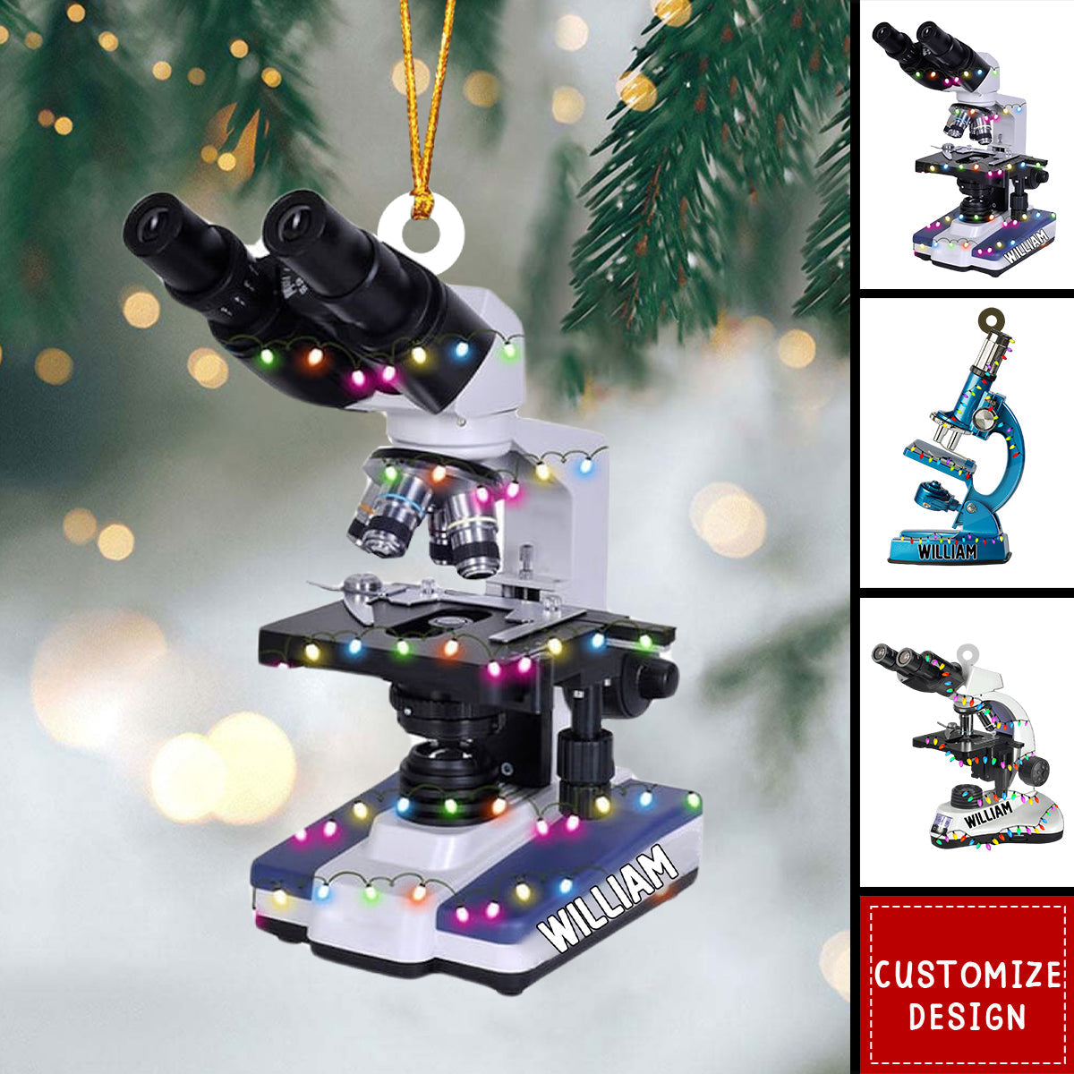 Personalized Medical Microscope Christmas Ornament - 2024 New Release