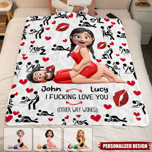 I Love You-Personalized Couple Blanket
