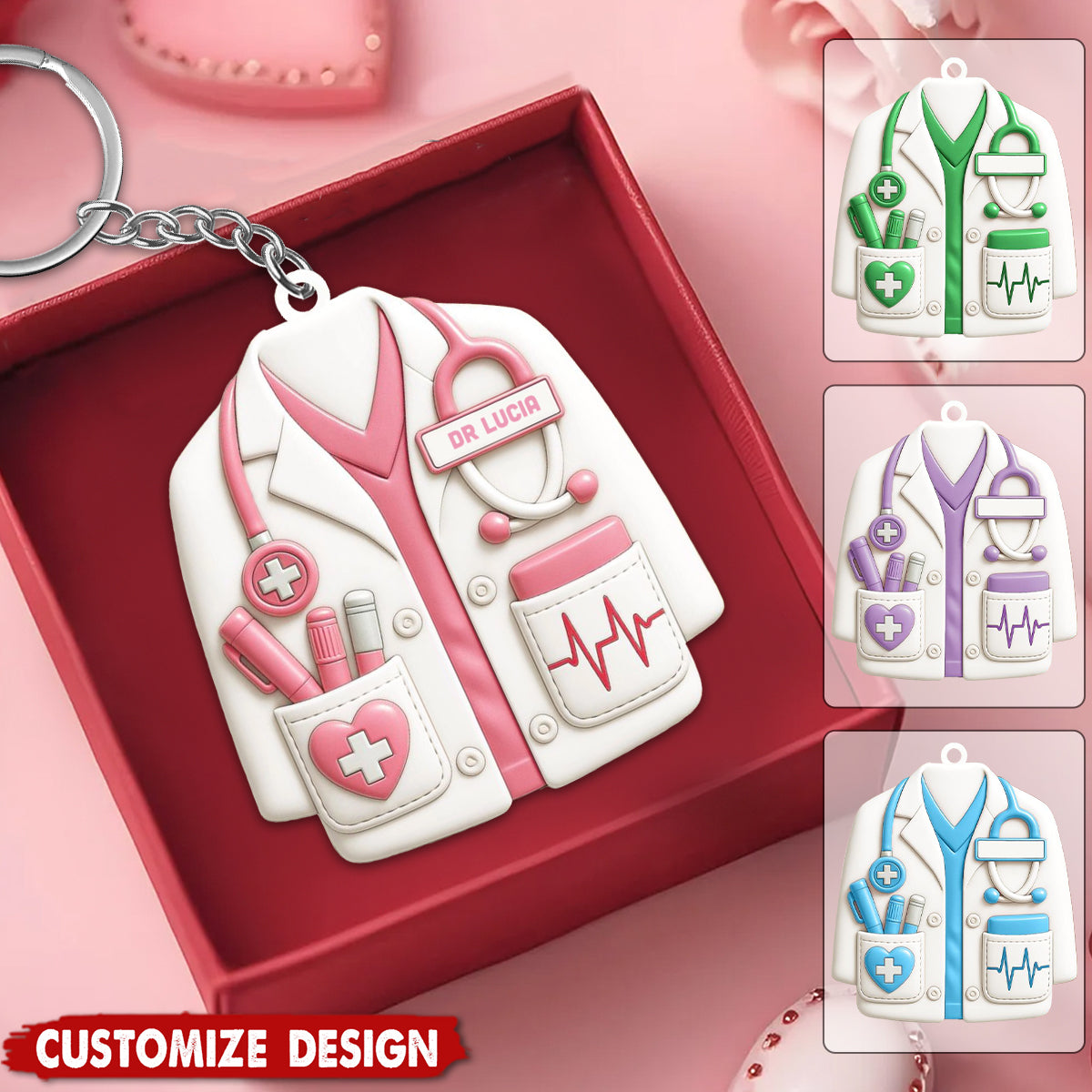 Keychain Doctor Design Celebrate Your Favorite Healthcare Hero - Personalized Acrylic Keychai ...