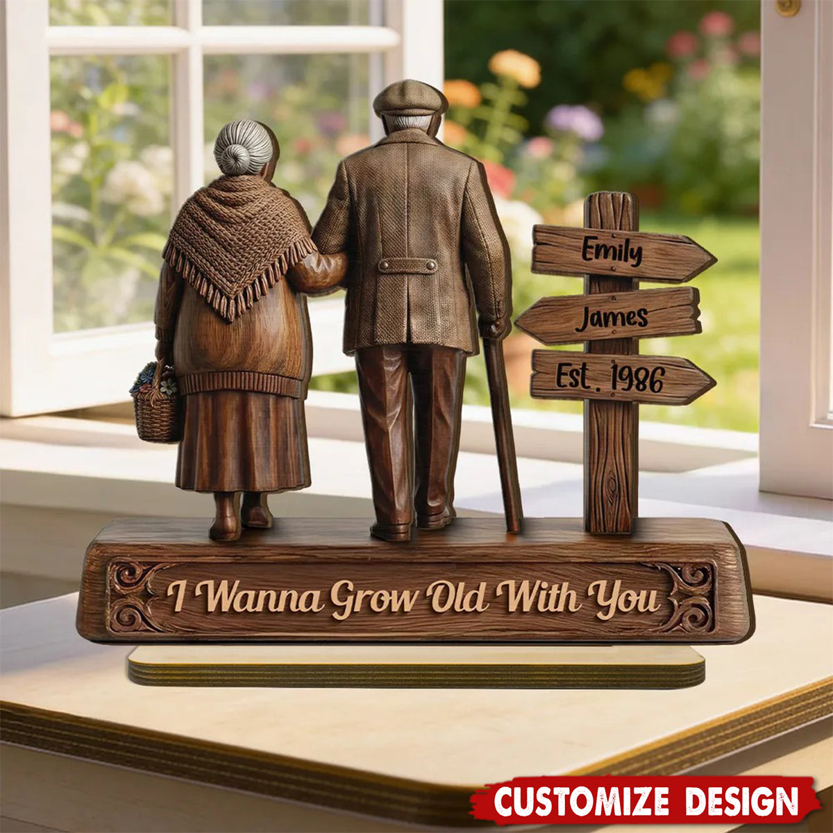 Personalized  Wooden Plaque -Gift for Couple