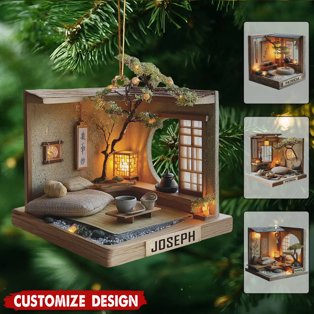 Personalized Zen Tea Room Ornament