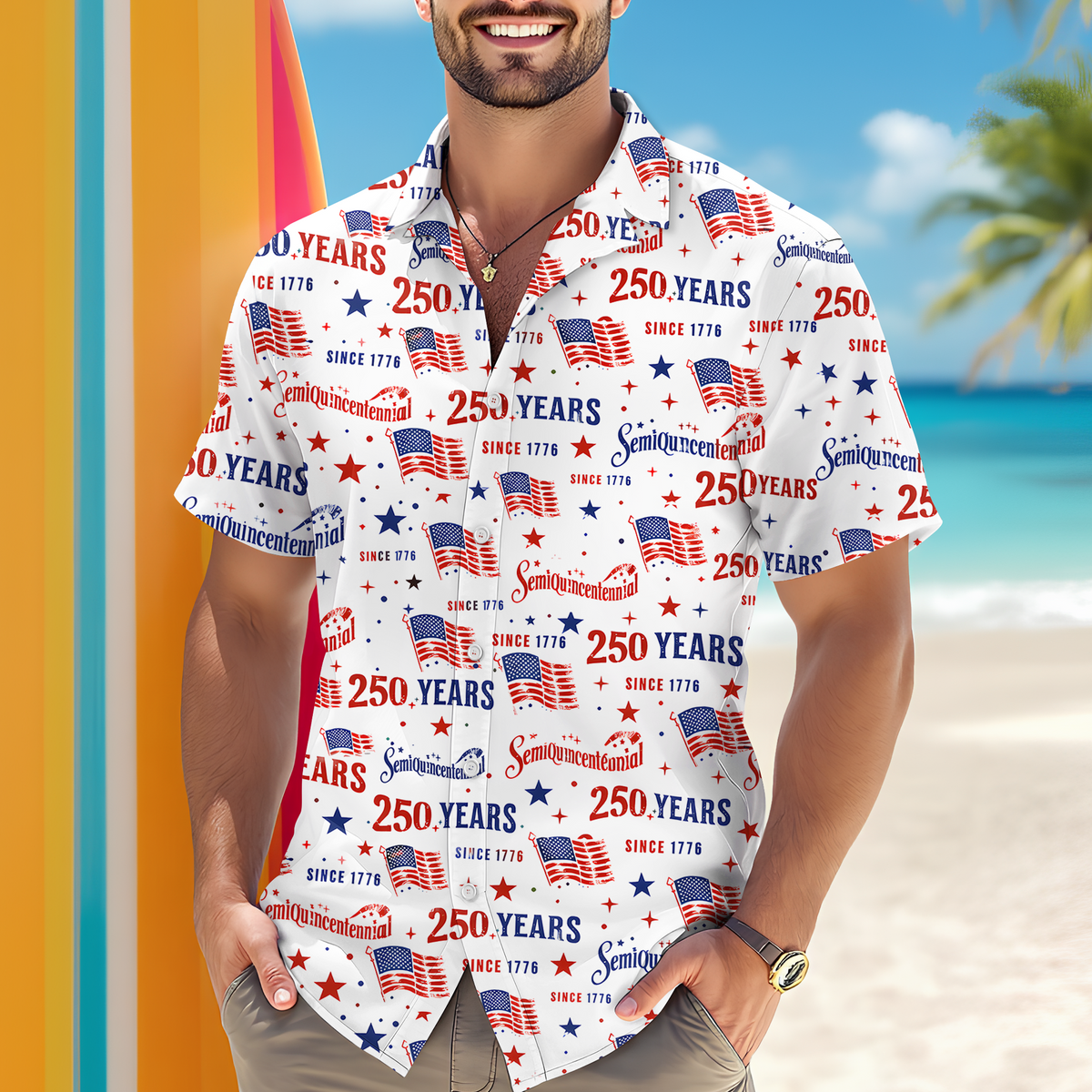 Personalized USA 250th Anniversary Semiquincentennial Hawaii Shirt