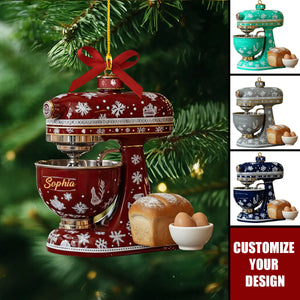 Personalized Christmas Mixer Ornament, Gift for Baker