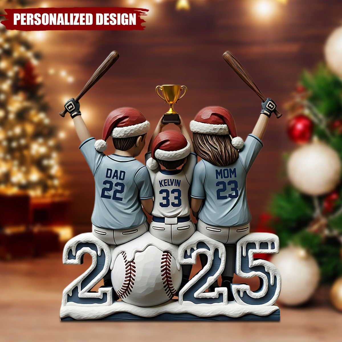 Baseball Family - Personalized Baseball Custom Shaped Acrylic Plaque