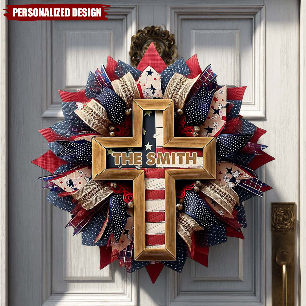 God Bless The American - Personalized Christian Custom Shaped Wood Sign