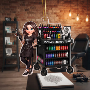 Tattoo Artist Ink Tattoo - Personalized Acrylic Ornament - Christmas Gift for Her