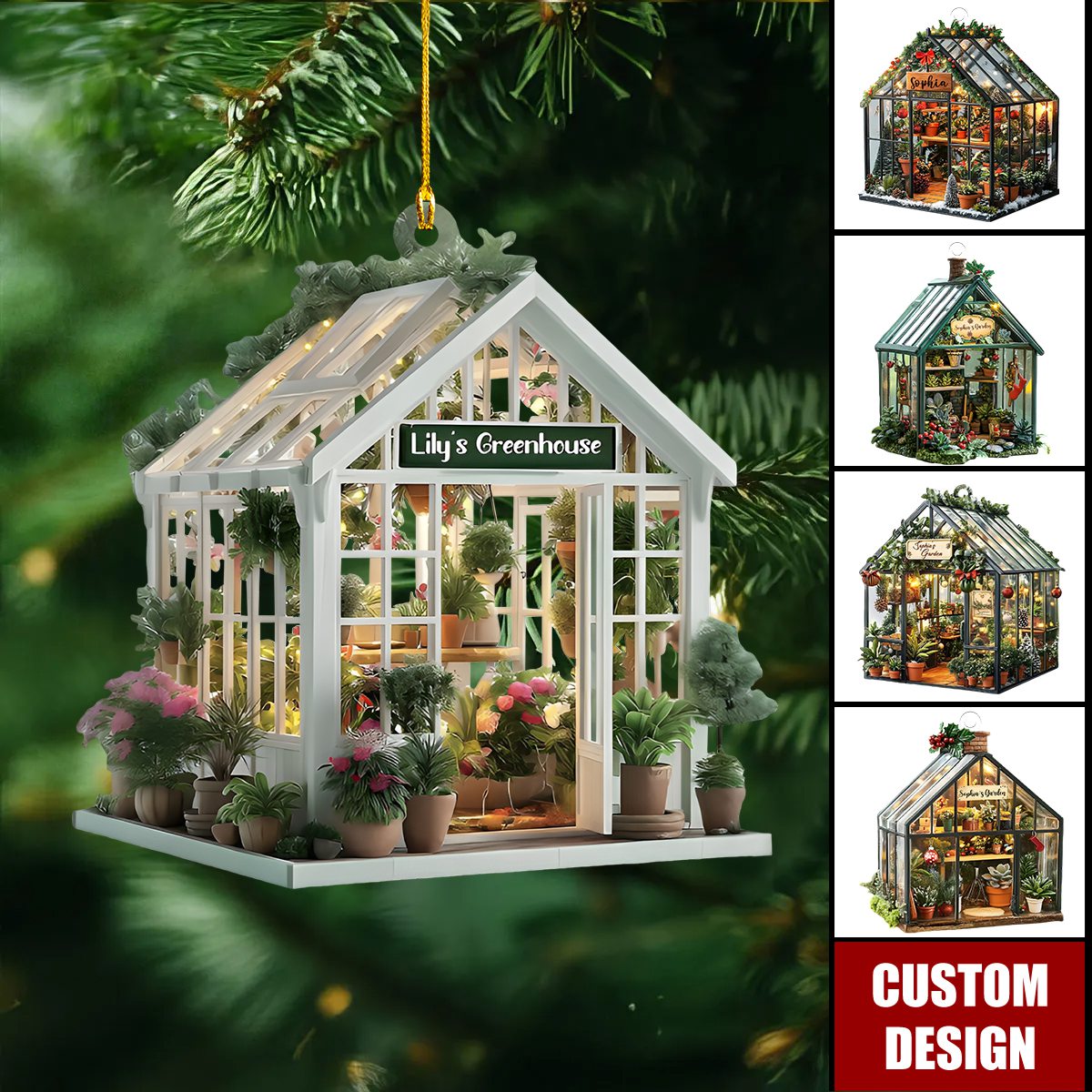 Personalized Greenhouse Christmas Ornament