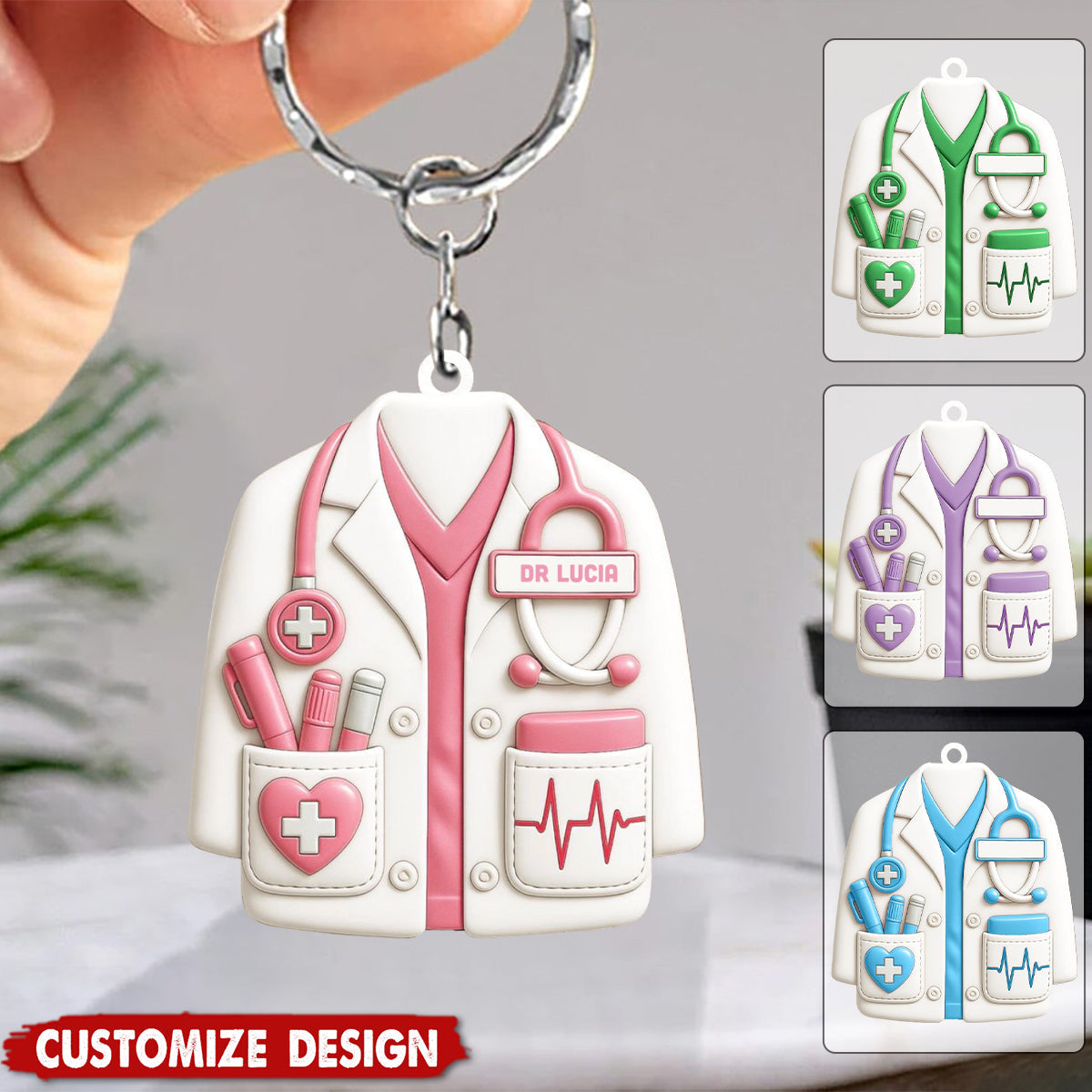Celebrate Your Favorite Healthcare Hero - Personalized Acrylic Keychain - Gift For Doctors and Nurses