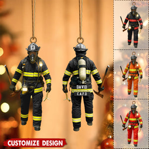 Personalized Double-sided Firefighter Ornament - Gift For Fireman