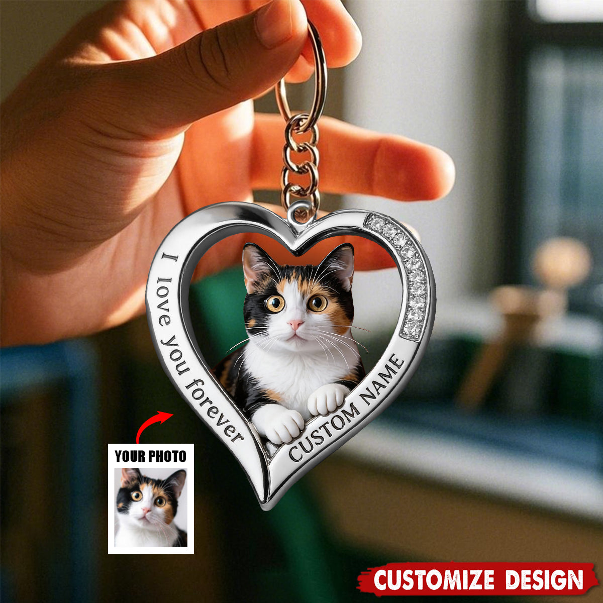Photo Customizable - Personalized Pet-Shaped Keychain