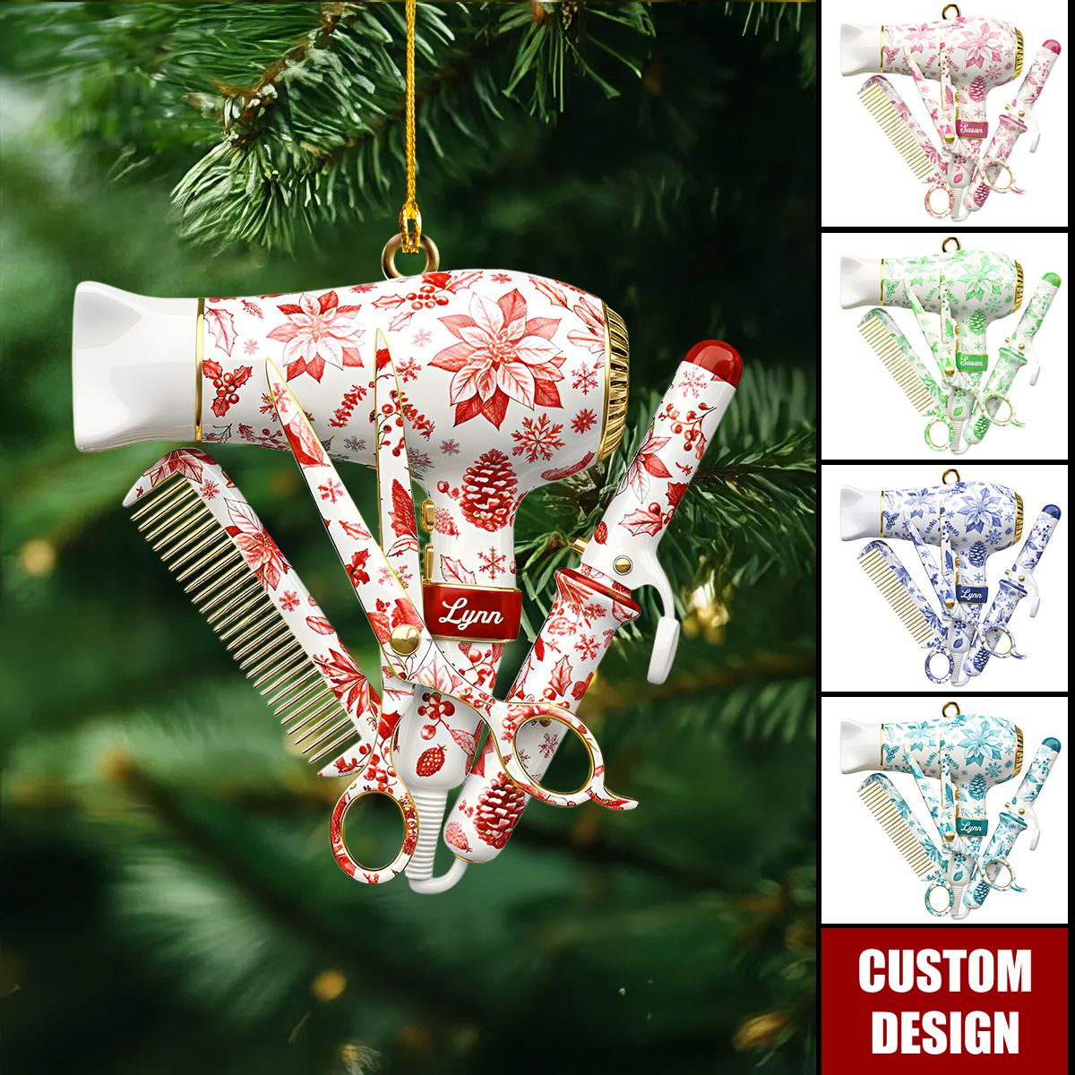 Personalized Hairstylist Tool Ornament