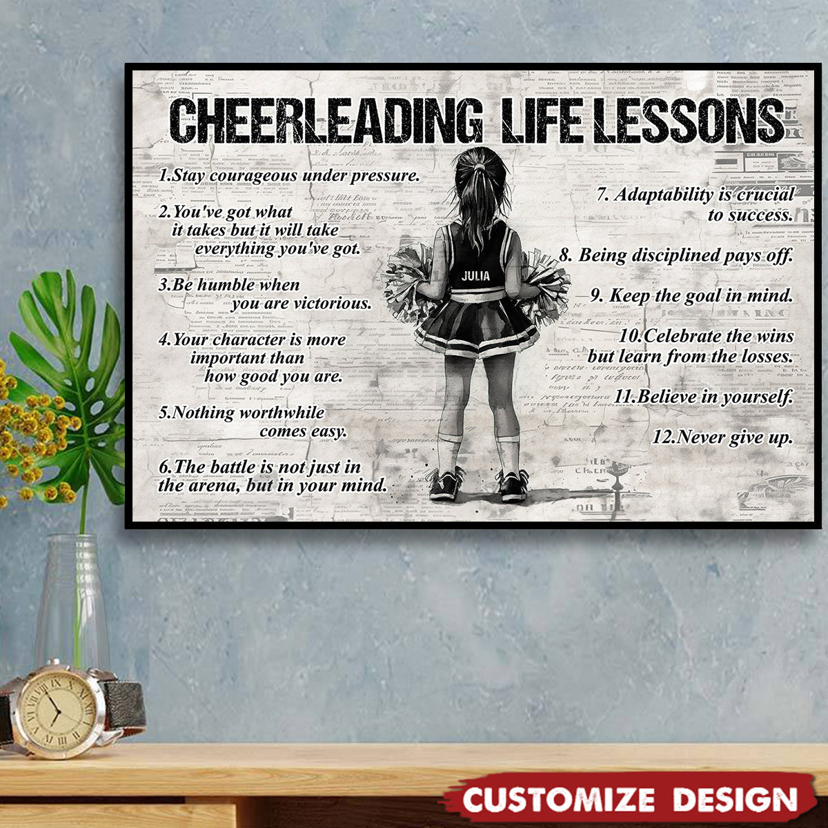 Personalized Cheerleading Kid Poster - Gift For Cheerleader, Cheerleading Lovers