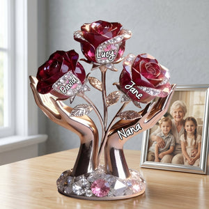 Mom Grandma Rose Tree - Personalized Custom Shaped Acrylic Plaque