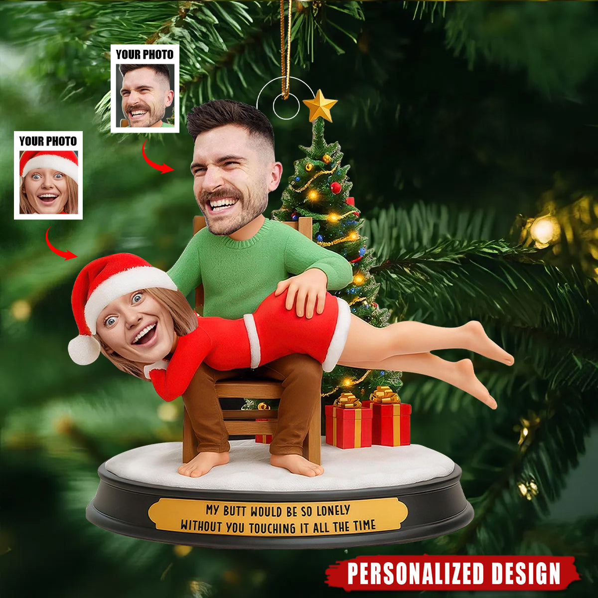 Personalized Couple Photo Ornament-Couples Gifts For Christmas