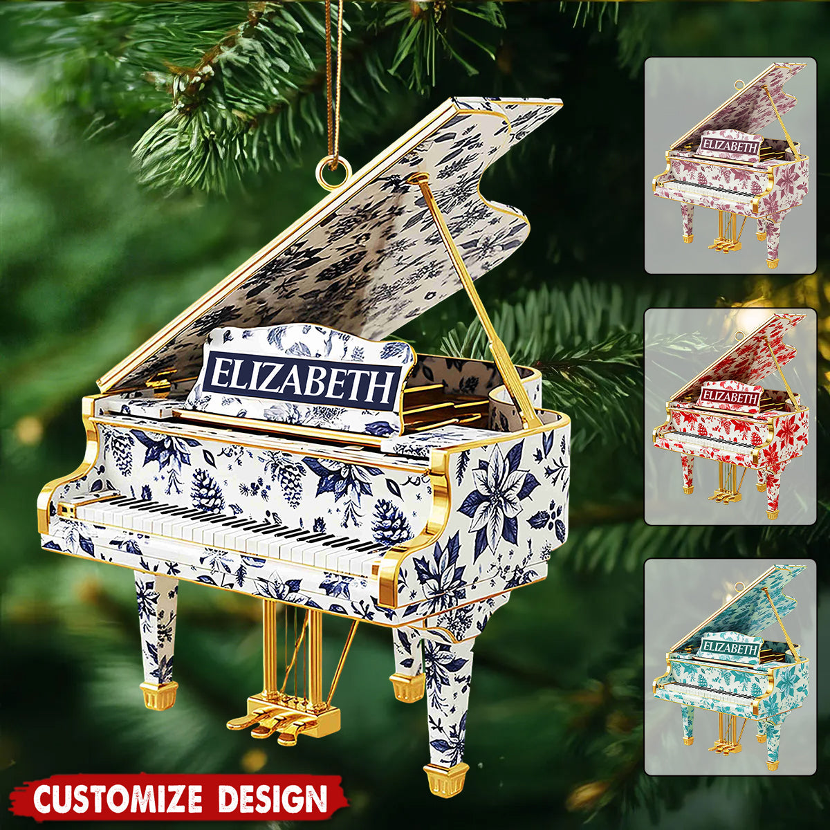 Personalized Piano Christmas Ornament - Gift For Piano Lovers, Musician And Piano Player
