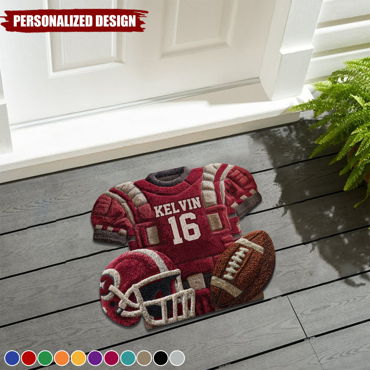 Love Football-Personalized Football Doormat/Rug