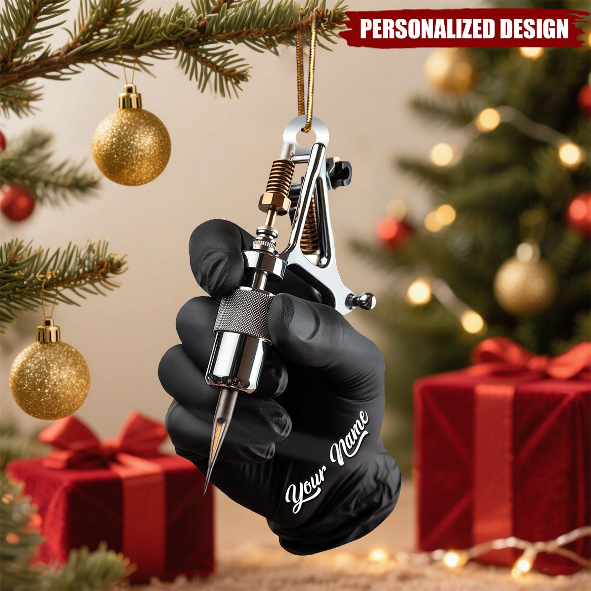 Personalized Tattoo Machine Christmas Ornament-Tattoo Artist Gift