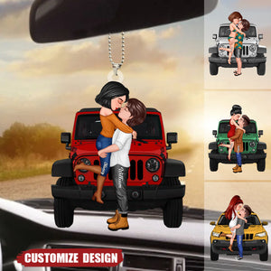 New Release - Personalized Off-Road Car Couple Kiss Car Ornament