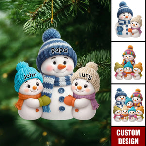 Personalized Snowman Christmas Ornament - Gift for Grandma Grandpa