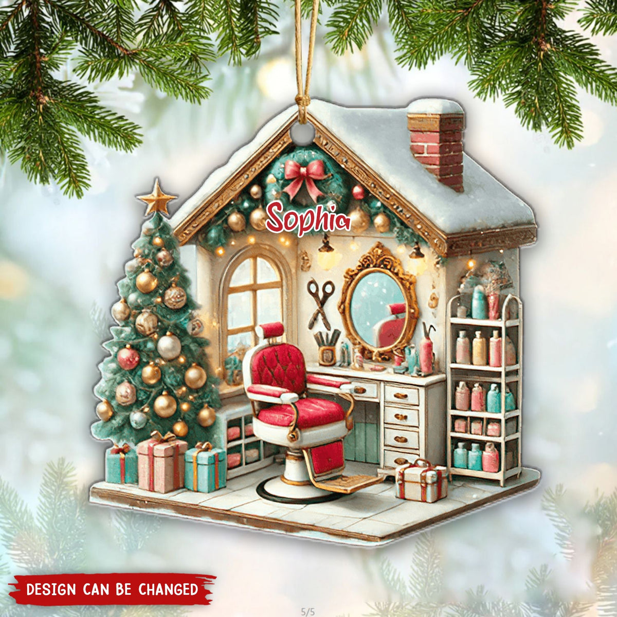 Personalized Hair Salon Ornament, Gift For Hairdresser-New Release