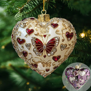 Butterfly Heart Acrylic Christmas Ornament-Gifts For Friends,  Xmas Gift For Her