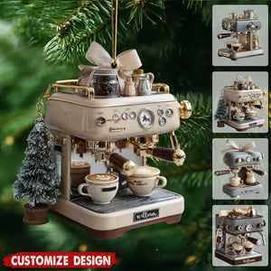 Personalized Coffee Machine Ornament